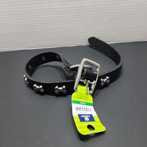 Top Paw leather-pet collar blacksmith Bones